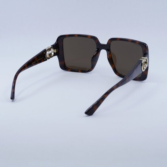 Gucci GG1692SA 002 Sunglasses Dark Havana Square Frame, Brown Lenses main image 5